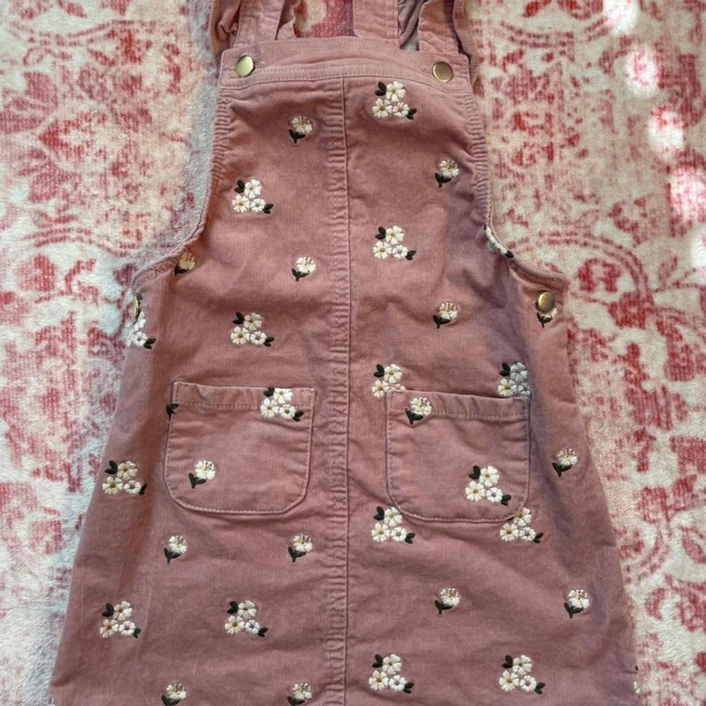 Cupcakes and Cashmere pink floral overalls